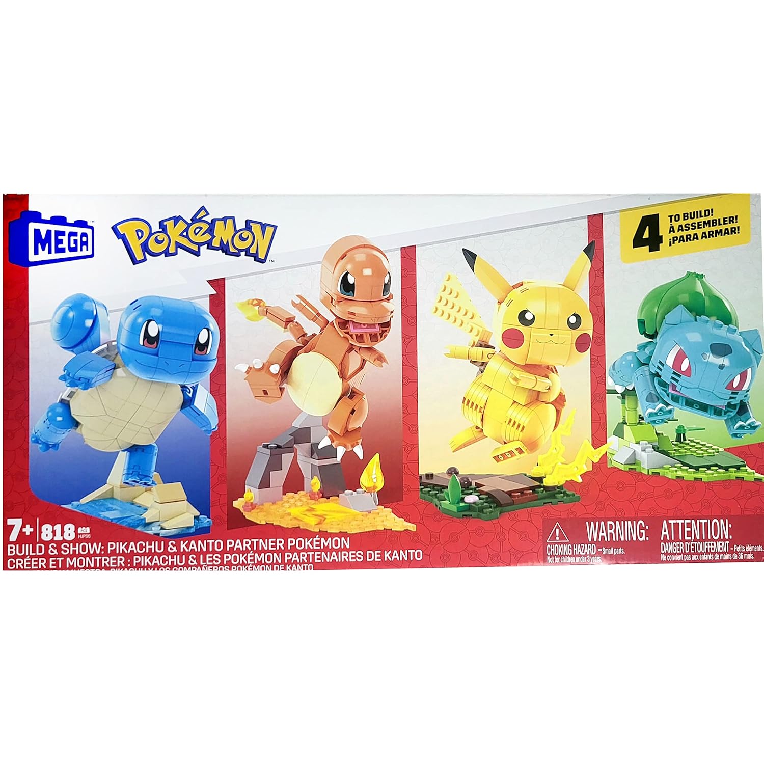 MEGA Pokemon Construx Quad Set Pikachu Bulbasaur Squirtle 818 pieces