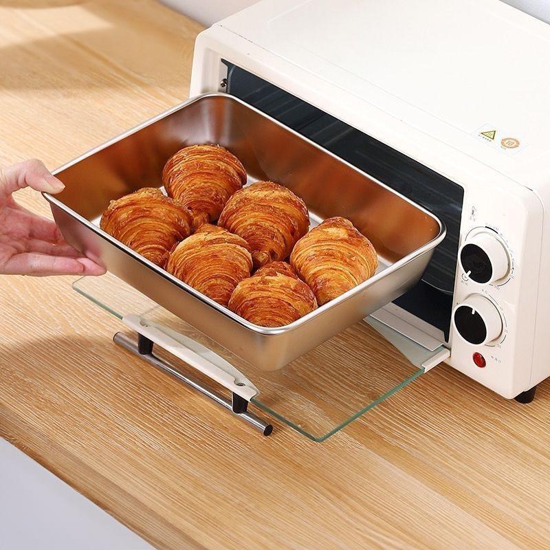 Stainless Steel Non-Magnetic Towel Tray with Lid - Flat Bottom Square Pan for Tiramisu & Ejiao