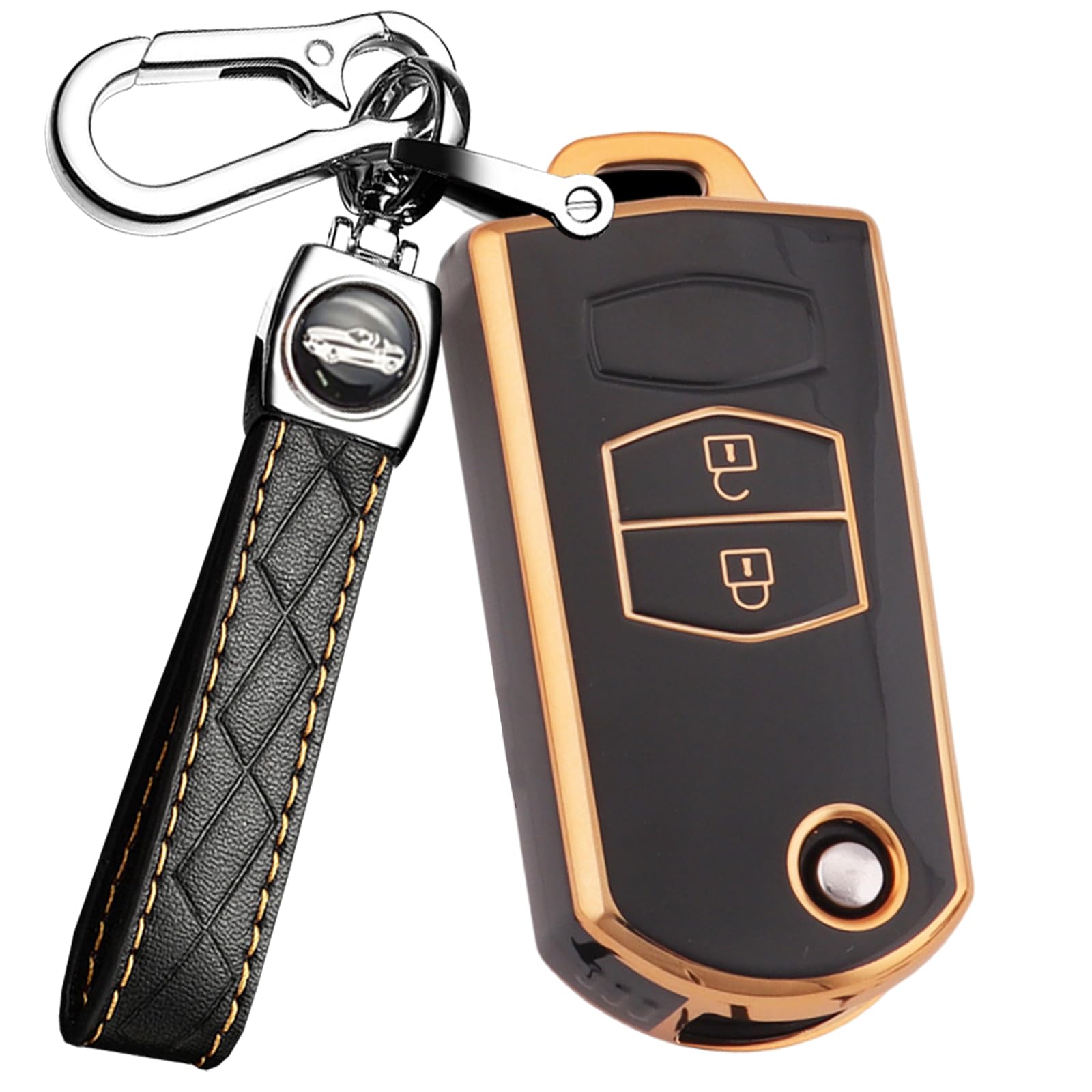 ontto Key Case for Mazda Key Holder Key Cover TPU 2 button black чёрный