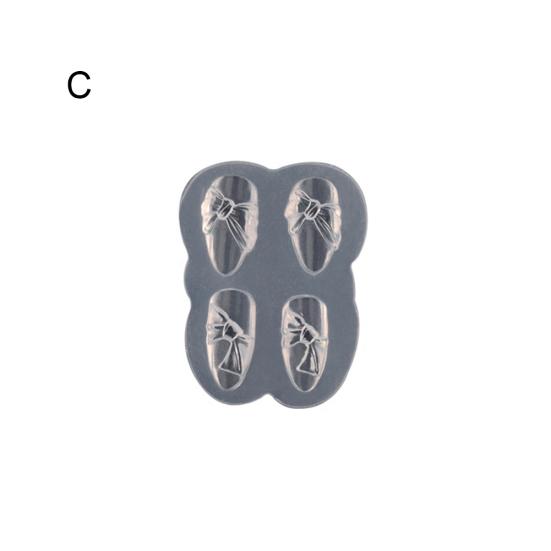 Heart Nail Ornament Carving Mold Fingernail Decor Stamping Stencil