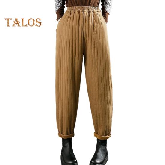 

Женские повседневные брюки, эластичные, с высокой талией, свободный крой, утолщенные спортивные брюки с карманами, однотонные повседневные брюки XL