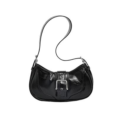 Lapimou Hobo Bag, Shoulder Bag, Horizontal, Ribbon, Women's Handbag, Silver Bag, Y2K Ballet Core, Horizontal Bag, Black, Silver, Shoulder Bag,