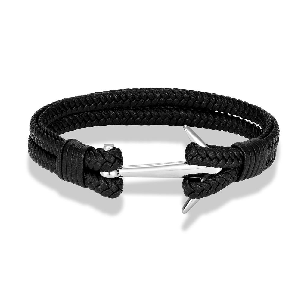 Mens Anchor Bracelet Woven Multilayer Leather Bracelets For Women Unisex Nautical Anchor Rope Bracelet Great Gift for Dad