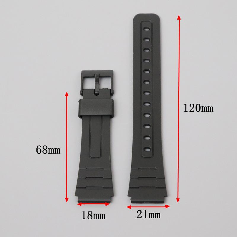Silicone Watch Strap for A168/158/F91W W218 Ae1200 Models, 18mm