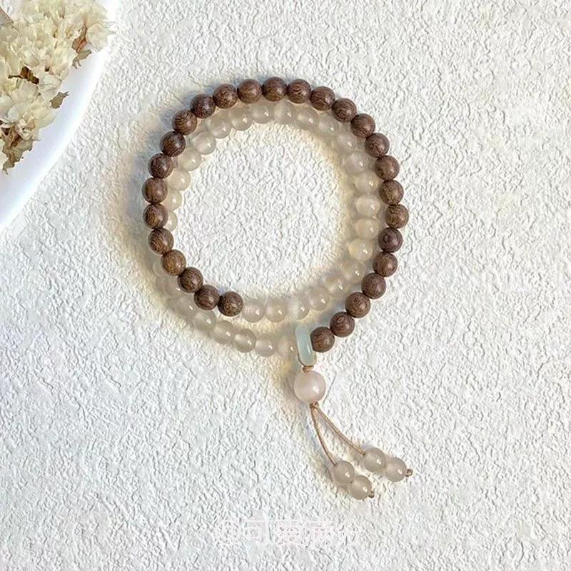 

Thymelaeaceae Women Bracelet Double Circle Bracelets Decoration Gifts Jewelry білий