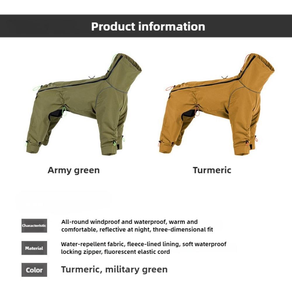 Medium and Large Dog Four-legged Jacket, Water-proof, Windproof and Warm Four-legged Jacket, Weimar Whipbit All-inclusive Dog Clothes.