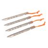 4PCS Tent Stakes with Rope Ti Alloy V Shaped Canopy Pegs for Outdoor Camping Beach Lawn Silver