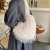 Women Fluffy Shoulder Bag Commuting Shopping Outdoor Travel Crossbody Bags Fashion Portable Female Heart Tote