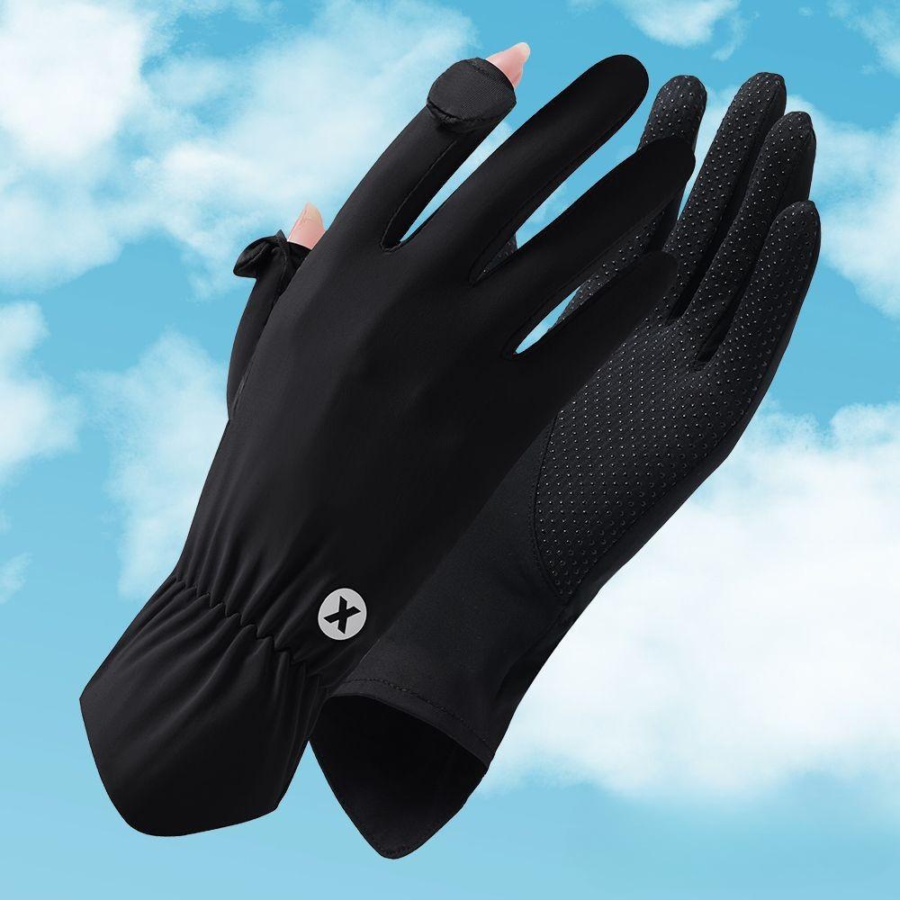Women's Sun Protection Gloves Outdoor Riding UV Thin Summer Ice Silk Fashionable Finger Slipping Touch Screen Sun Protection Gloves