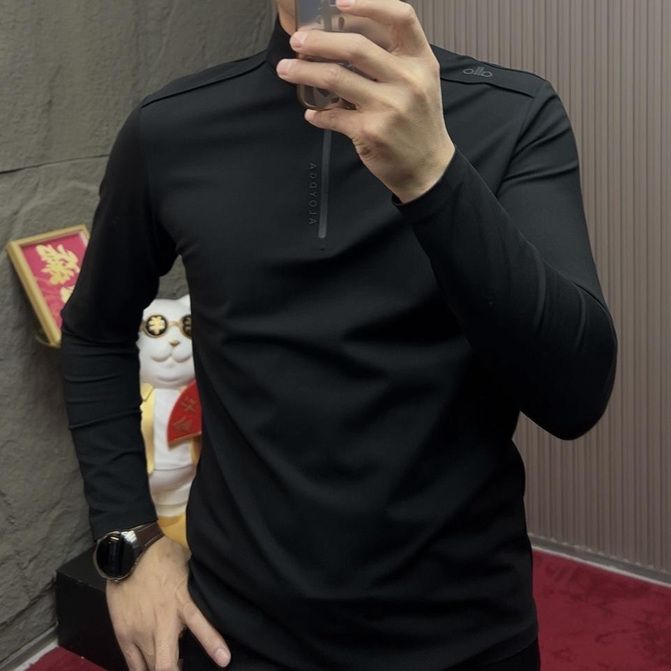 Herren Luxury High Neck Reißverschluss T-Shirt - Trendige Winter Langarm Freizeitkleidung