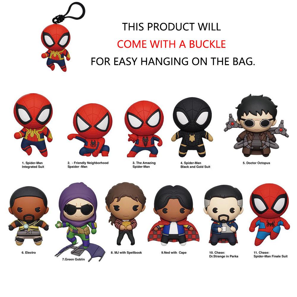 Marvel Officially Licensed Spider-Man Figurine Blind Box Bag Clip Anime Figure Keychain Fun Collector 1PC 3D Carry Mini Lightweight Portable Cute