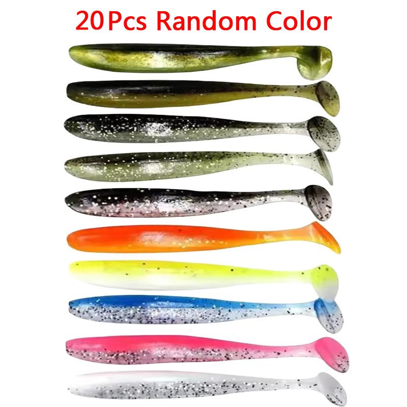 10/20pcs Micro Soft Fishing Lures T-tail Worm Lure big Silicone Artificial Bait Jig Wobblers 65mm for Bass Pike Fishing Tackle260319
