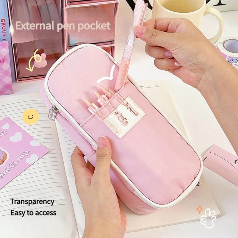 Big Capacity Pencil Case Multi Compartment Pen Organiser Large Pencils Storage Bag For School Office Travel Accessories