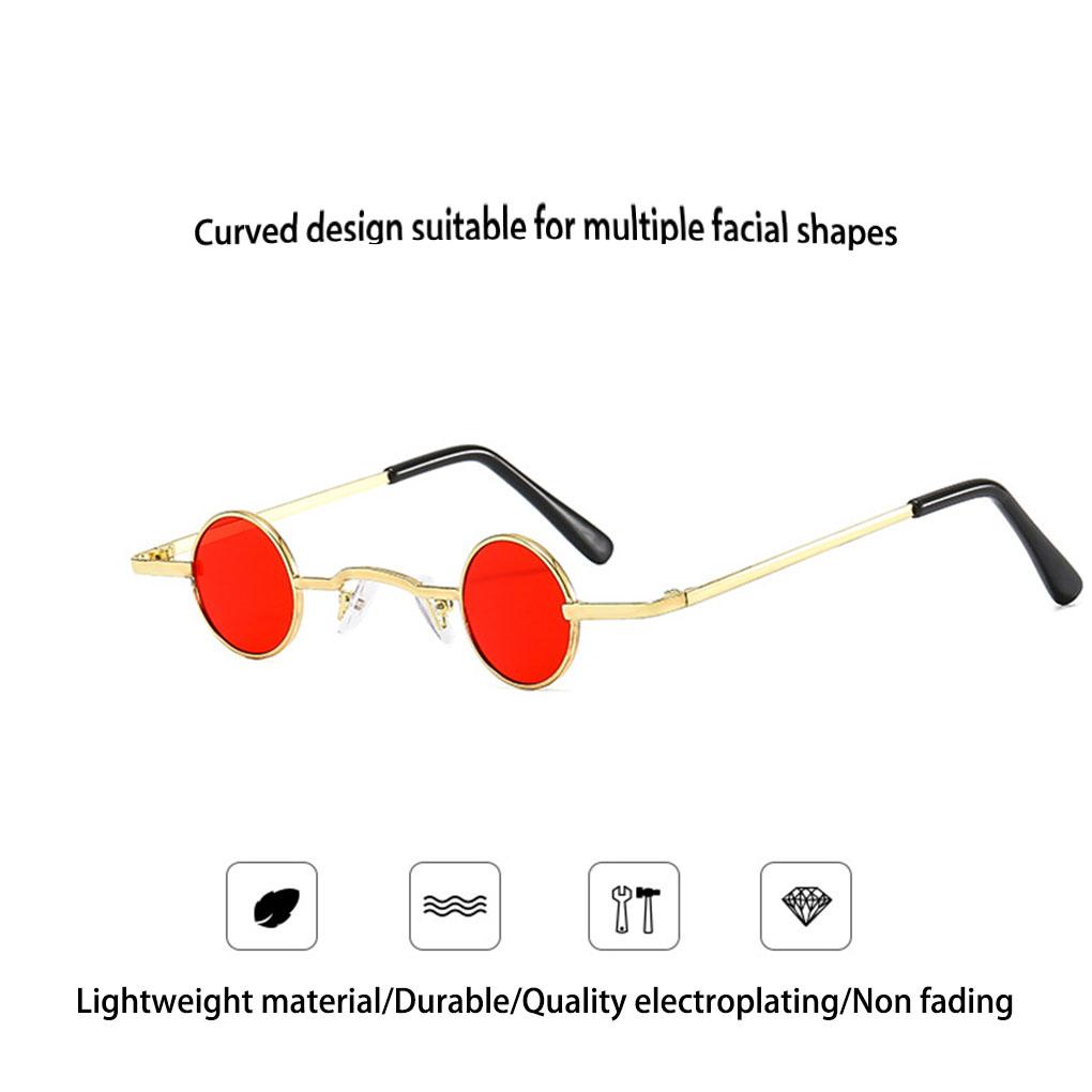 Sunglasses Sunproof Electroplated HD Round Frame Vintage Replacement Stylish Fashionable Decorative Eyewear Eyeglasses