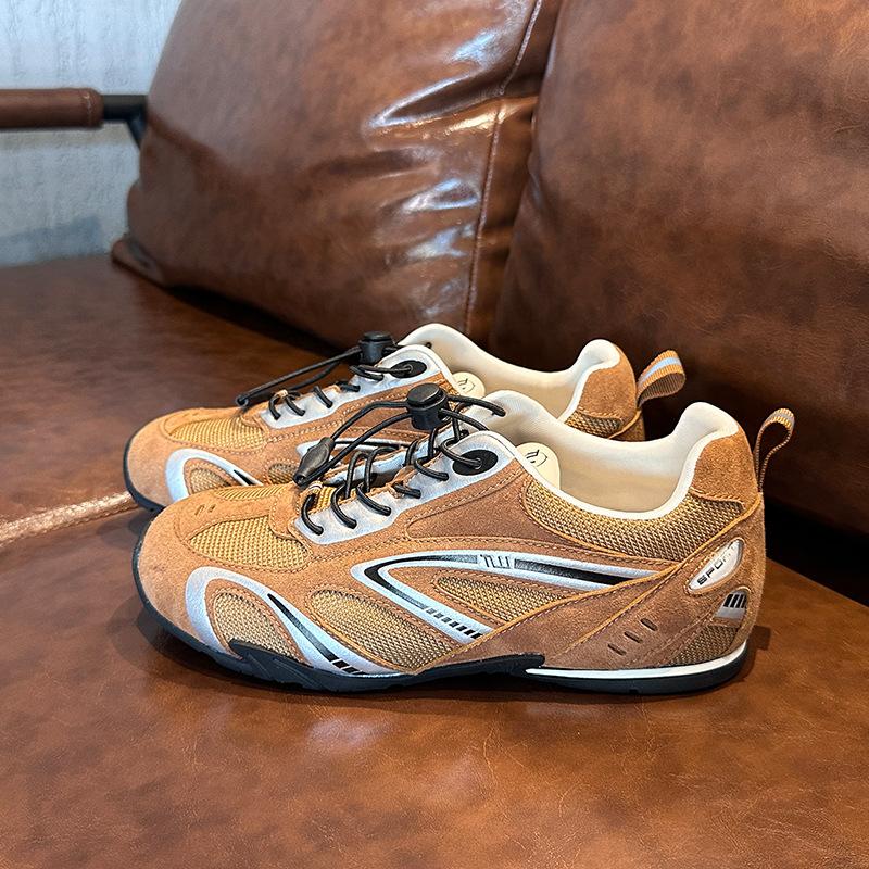 

Стельки из свиной кожи травы Вула, натуральная кожа, немецкие тренировочные туфли, женские, осень 2025, ретро, беговые, спортивные, кроссовки для папы, повседневная женская обувь 40 коричневый