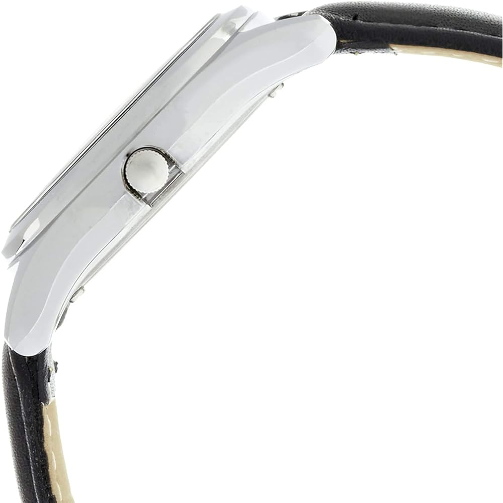 Citizen Q&Q Men's Analog Solar-Powered Waterproof Wristwatch with Leather Strap, White, Model H008-304