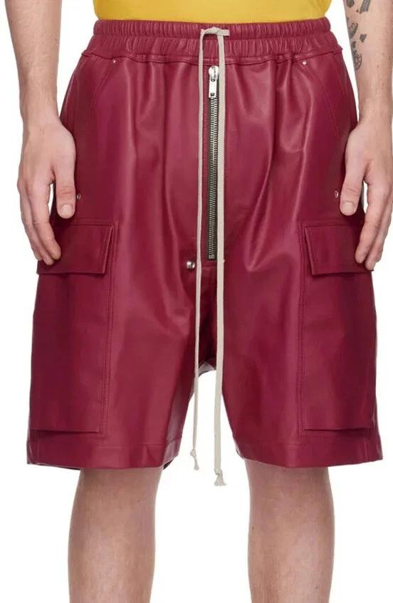 

Молния Красная Шнуровка Короткие Шорты Спорт Мягкая Овчина Застежка Кожа Тренажерный Зал Мужчины 42 ( 4XL- Large ) красный