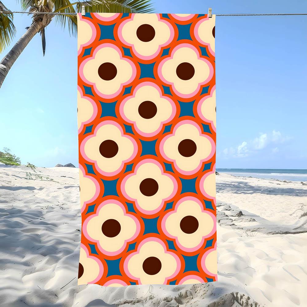 Quatrefoil Pattern Towel Beach Towel Oversized Super Absorbent Soft Swim Beachtowels For Men, Women