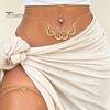 Beach Bikini Accessory Double Snake Wrap Waist Chain, Adjustable Layered Belly Chain for Women, Vintage Gold Lightweight Metal Belt Fashion