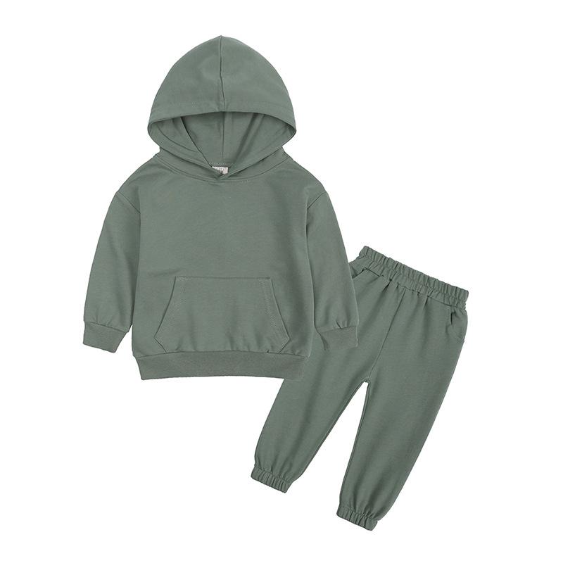 2026 Autumn/Winter European & American Boys' Solid Color Jacket Plus Velvet Hoodie & Long Pants Set (Middle & Big Kids)