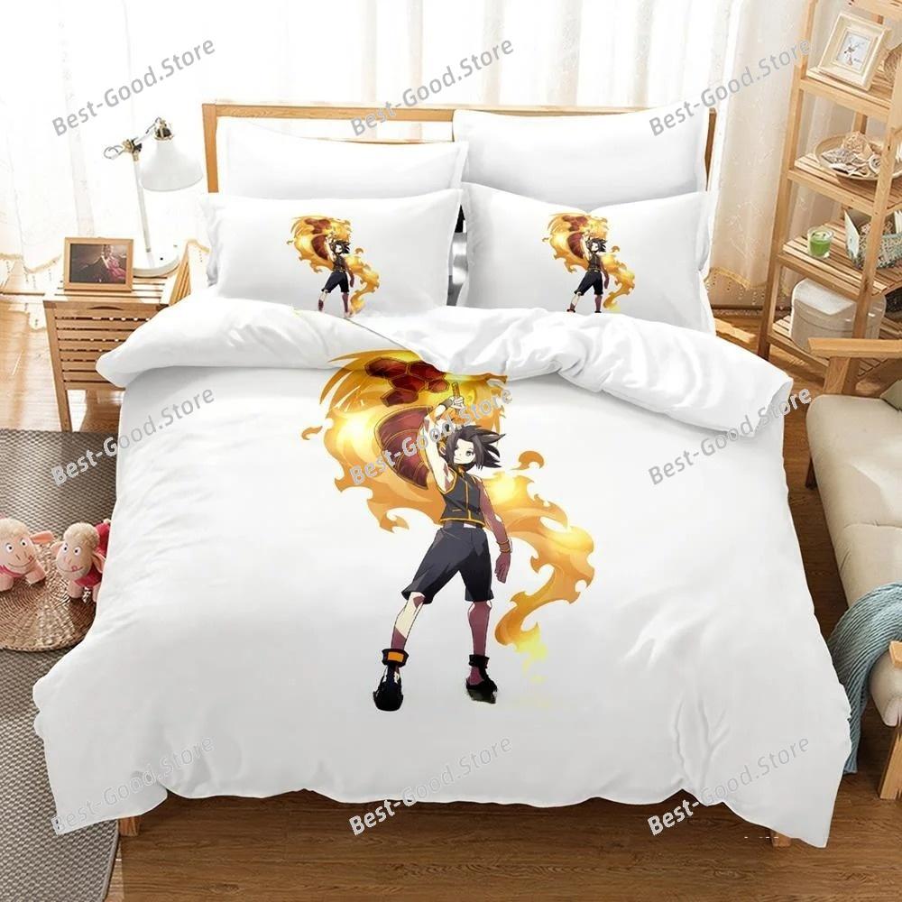 Personality 3D Printing Shaman King Bedding Set Cartoon Anime three-piece Set Adult Kid Bedroom Duvet Cover Sets Home Textiles