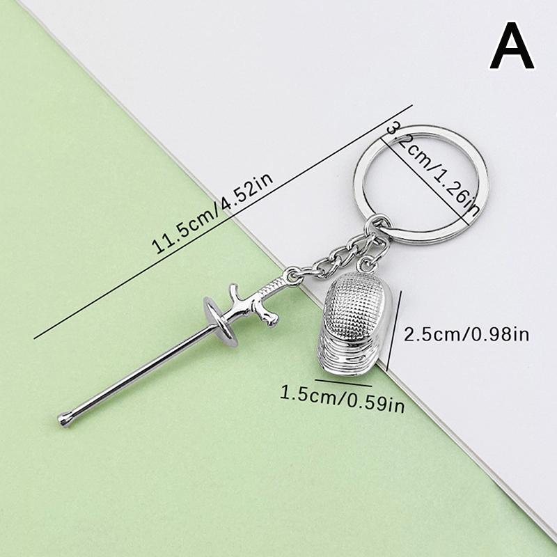 Metal Fencing Keychain Games Souvenirs Decoration Pendant Handbag Charm Car Key Ring Bag Purse Pednant Fencing Sport Fans