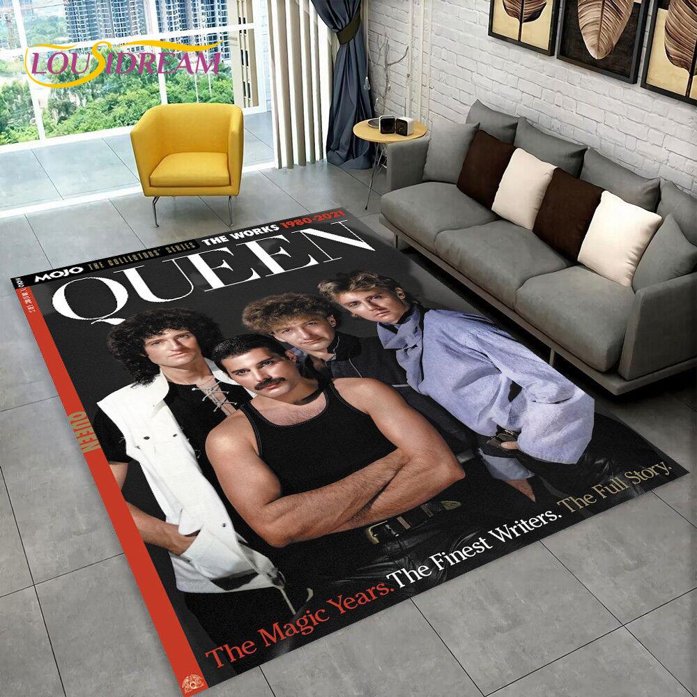 Freddie Mercury Queen-Rock-Band Χαλί Περιοχής, Χαλί για Σαλόνι Υπνοδωμάτιο Καναπέ Διακόσμηση Πατάκι Πόρτας, Παιδικό Παιχνίδι Αντιολισθητικό Χαλάκι Δαπέδου