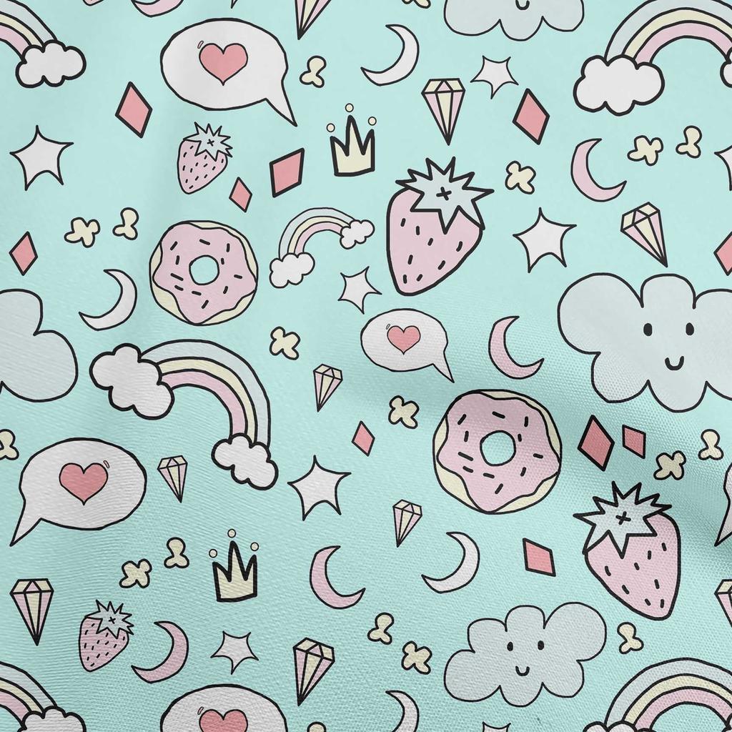 oneOone Cotton Poplin Amethyst Fabric Kawai Diy Clothing Quilting Fabric Print Fabric By Yard 42 Inch