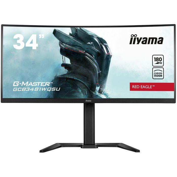 Ecran PC Gamer Incurvé - IIYAMA - 34" - UWQHD - 180Hz - Dalle VA - 0,3ms - Ajustable - GCB3481WQSU-B1