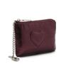 Vintage Oil Wax Real Leather Mini Wallet, Fashion Decor Women's Coin Purse with , Zipper Small Purse for Women