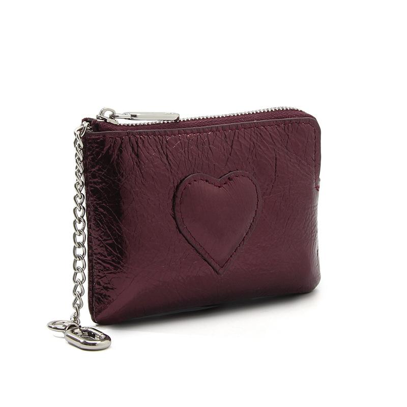 Vintage Oil Wax Real Leather Mini Wallet, Fashion Decor Women's Coin Purse with , Zipper Small Purse for Women