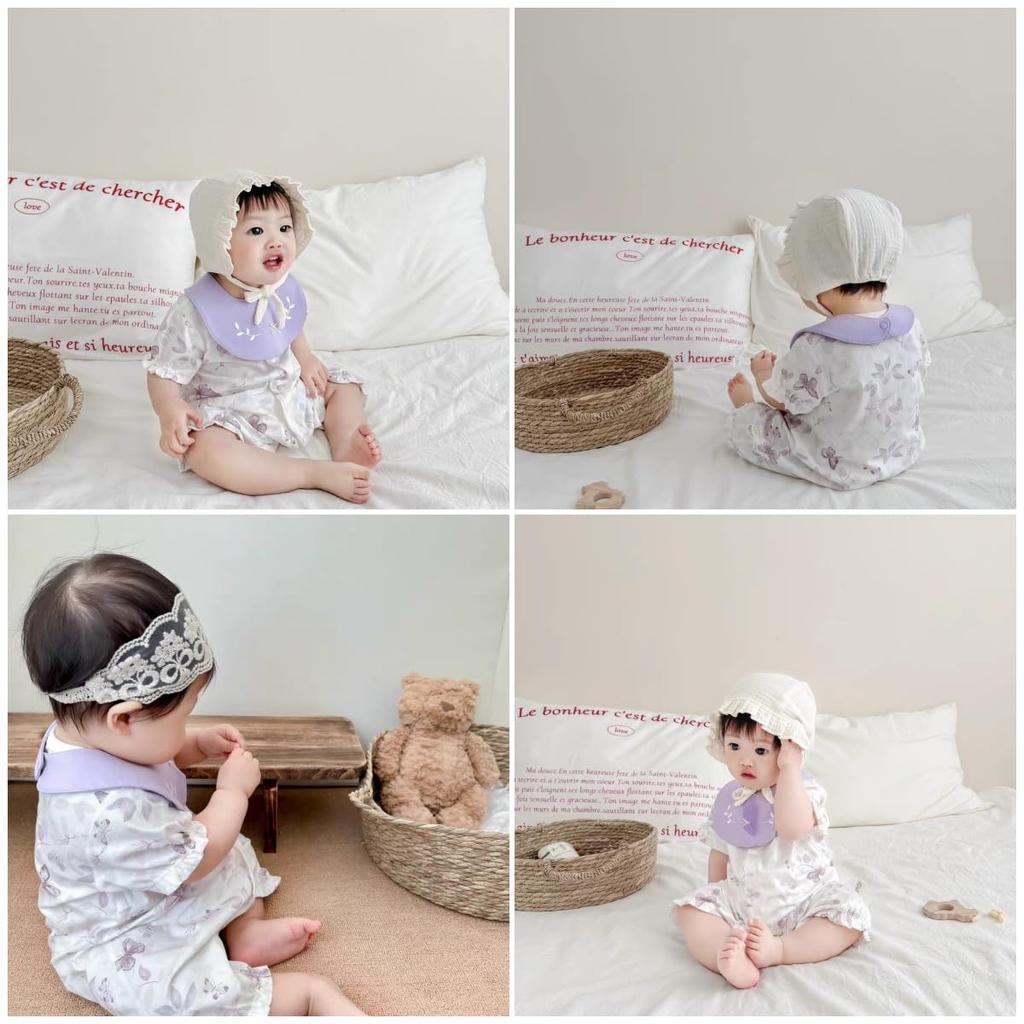 Babykleidung für Mädchen und Kurzarm-Strampler-Overall mit coolem Baby-Aufdruck vorne, Neugeborenen-Süßes Tier Schmetterling 80 [YIN OON] Jungen, Lätzchen, Dünn, Baumwolle,