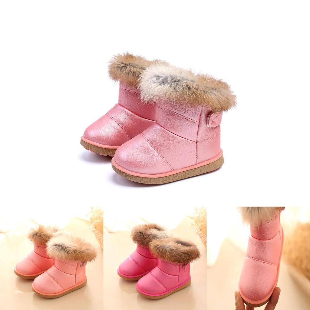 Kids Baby Toddler Boys Girls Pu Leather Winter Bootie Warm Snow Shoes Boots Gift For Cozy Comfort And Stylish Appearance