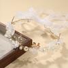 Korean Style Elegant Pearl Headband Flower Starry Crown Hair Hoop For Women
