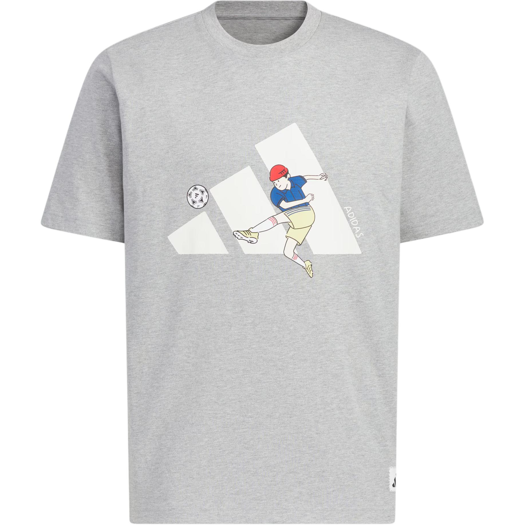 

Adidas Football Sports Graphic T-Shirt Comfortable Soft Loose Casual Short Sleeve Men Tops KC2865 XL