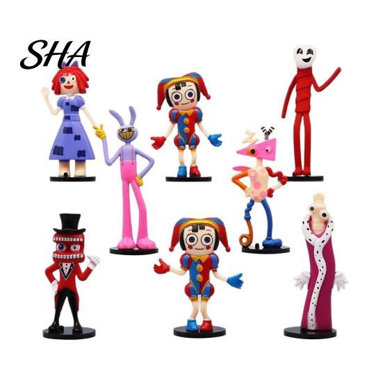 Anime Inspired Figure 8Pcs Cartoon Circus Character Figure, PVC Animation Model, Collectible Kit Desk Decoration for Home Office, Gift Fans Ornament A
