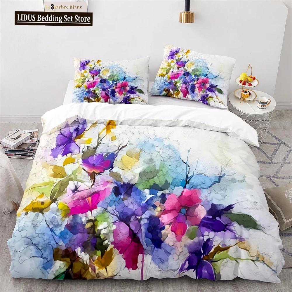 Comforter Oil Painting Pink Cherry Blossoms Tree Flowers Polyester Comforter King Queen Full Size For Girls Boys Kid