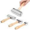 Leather Roller Leather Press Roller DIY Leather Craft Wooden Handle Rolling Tool Silver Leather Press Roller