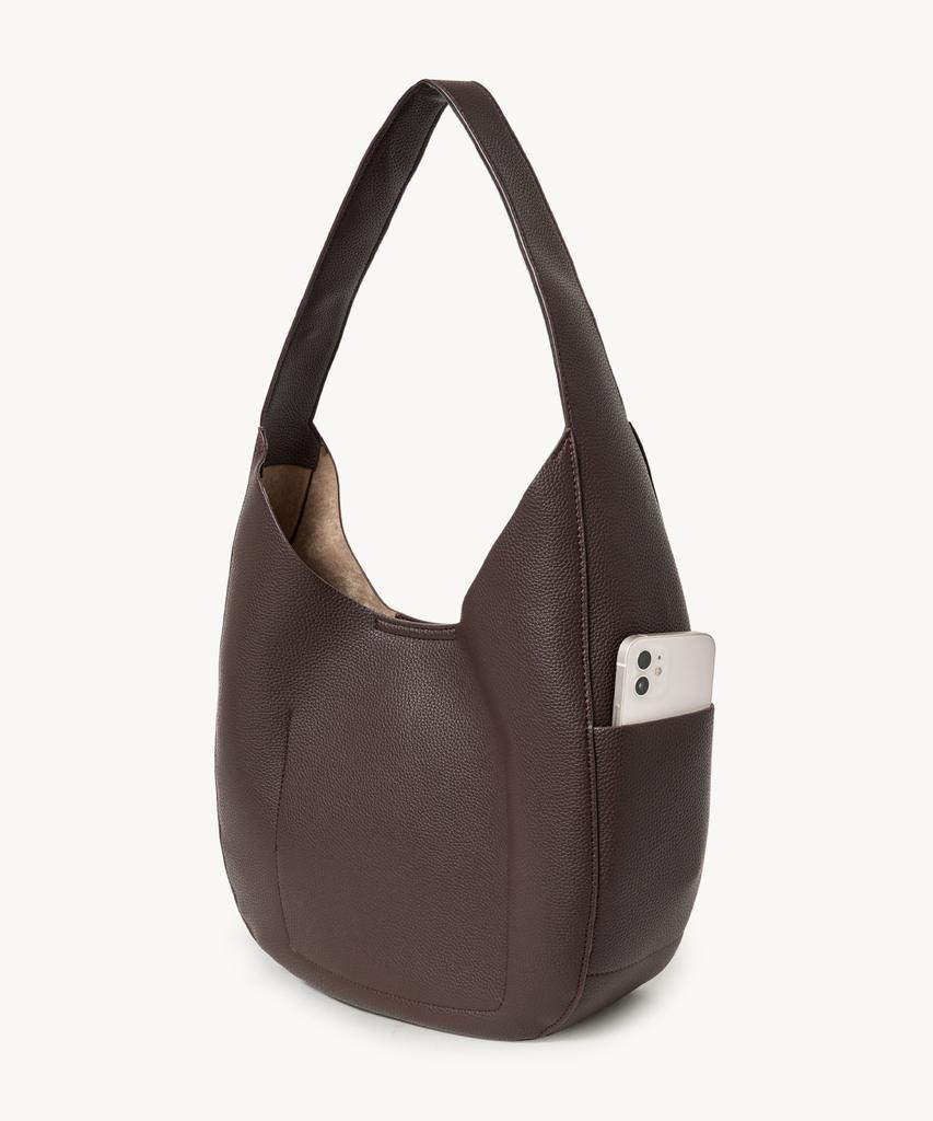 Lady Volume Edit Hobo Bag (Brown)