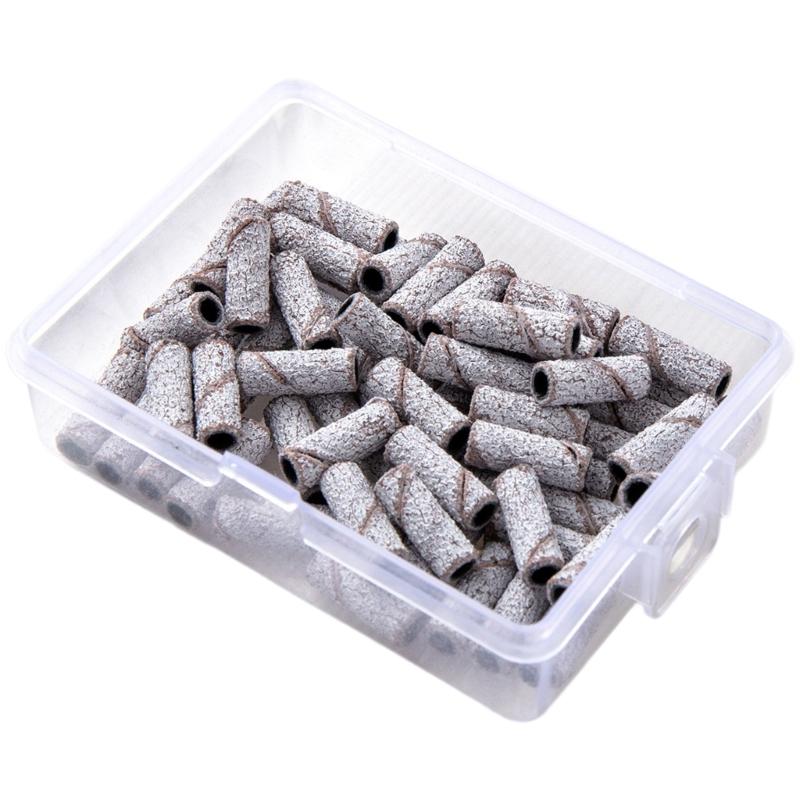 Small Sanding Bands for Nails Drill Nail Sanding Drill Bits Set 80/120/150/180/240 Grits Nail Sanding File for Nail