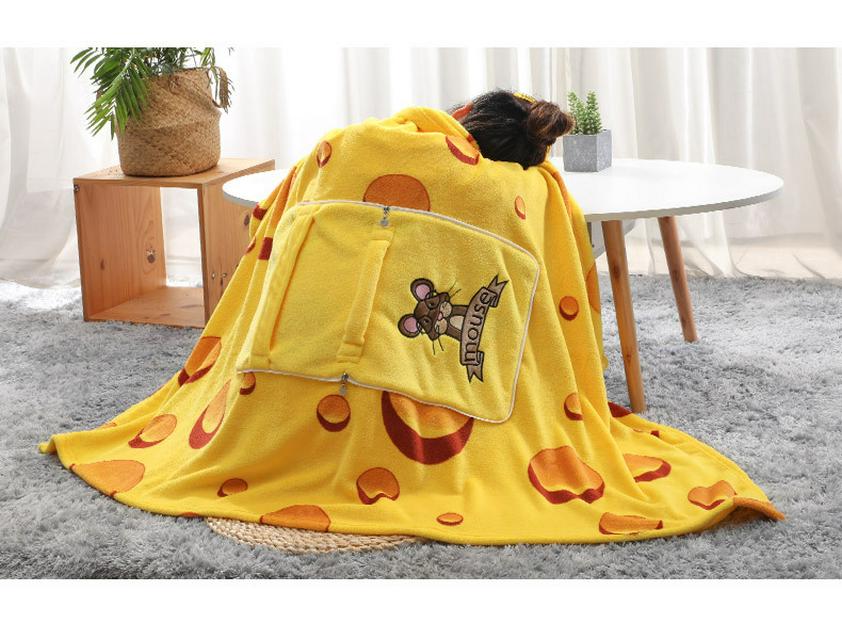 Customized Cartoon Pillow-Blanket: Portable for Car, Crib, or Dormitory Use
