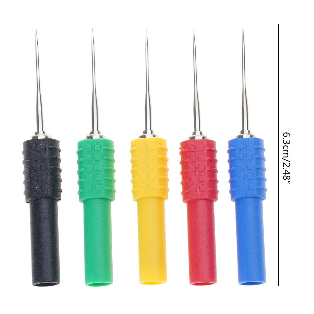 5pcs Insulation Piercing Needle Non-destructive Pin Test Probes,4mm Banana Socket for Car Tester