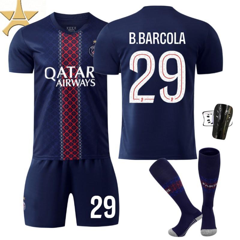 

25-26 Paris Home No. 10 Dembele 14 Dou Children s Clothing Football Suit Men s 7 Kwara Jersey With Stars 26#