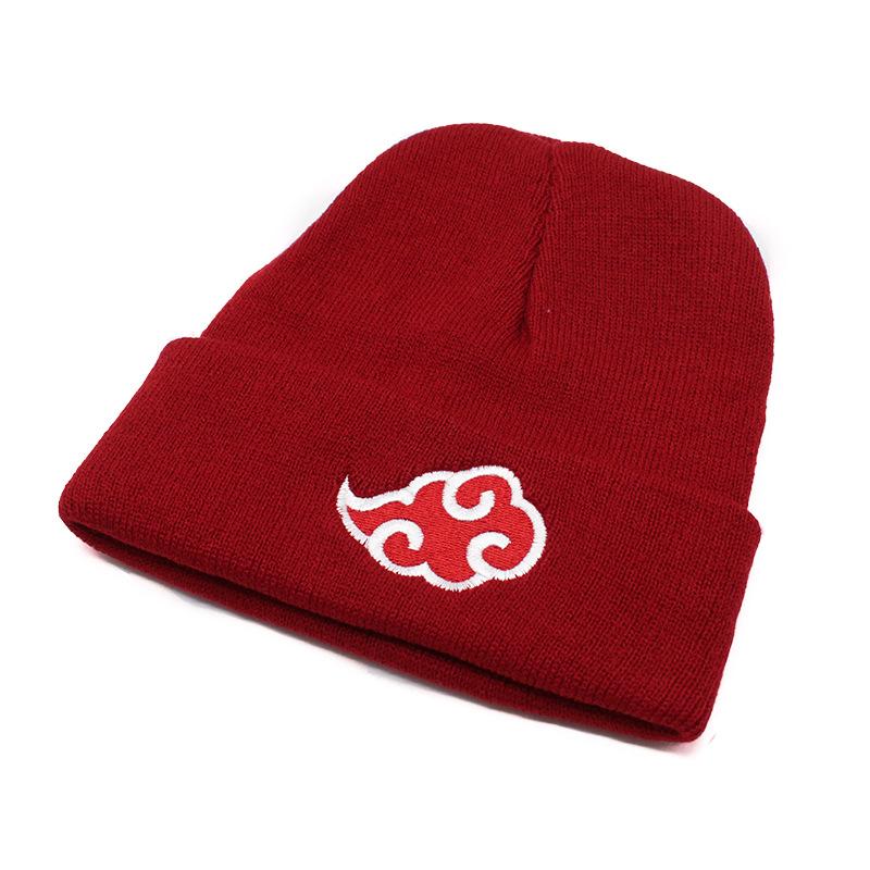 Hat Anime Naruto Red Cloud Image Embroidery Warm Wool Hat Knitted Hat