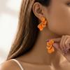 1 Pair Dripping Oil Irregular Petal Stud Earrings for Women Elegant Floral Design Anti-allergy Business Casual Wear Jewelry