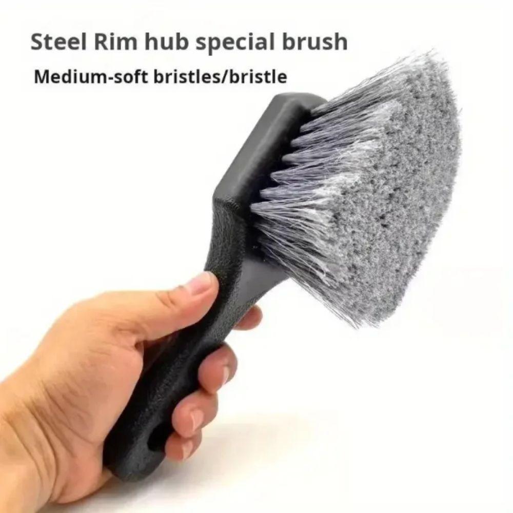 Heavy Duty Car Tire Brush Short Handle Wheel Cleaning Brush  Wheels Cleaning