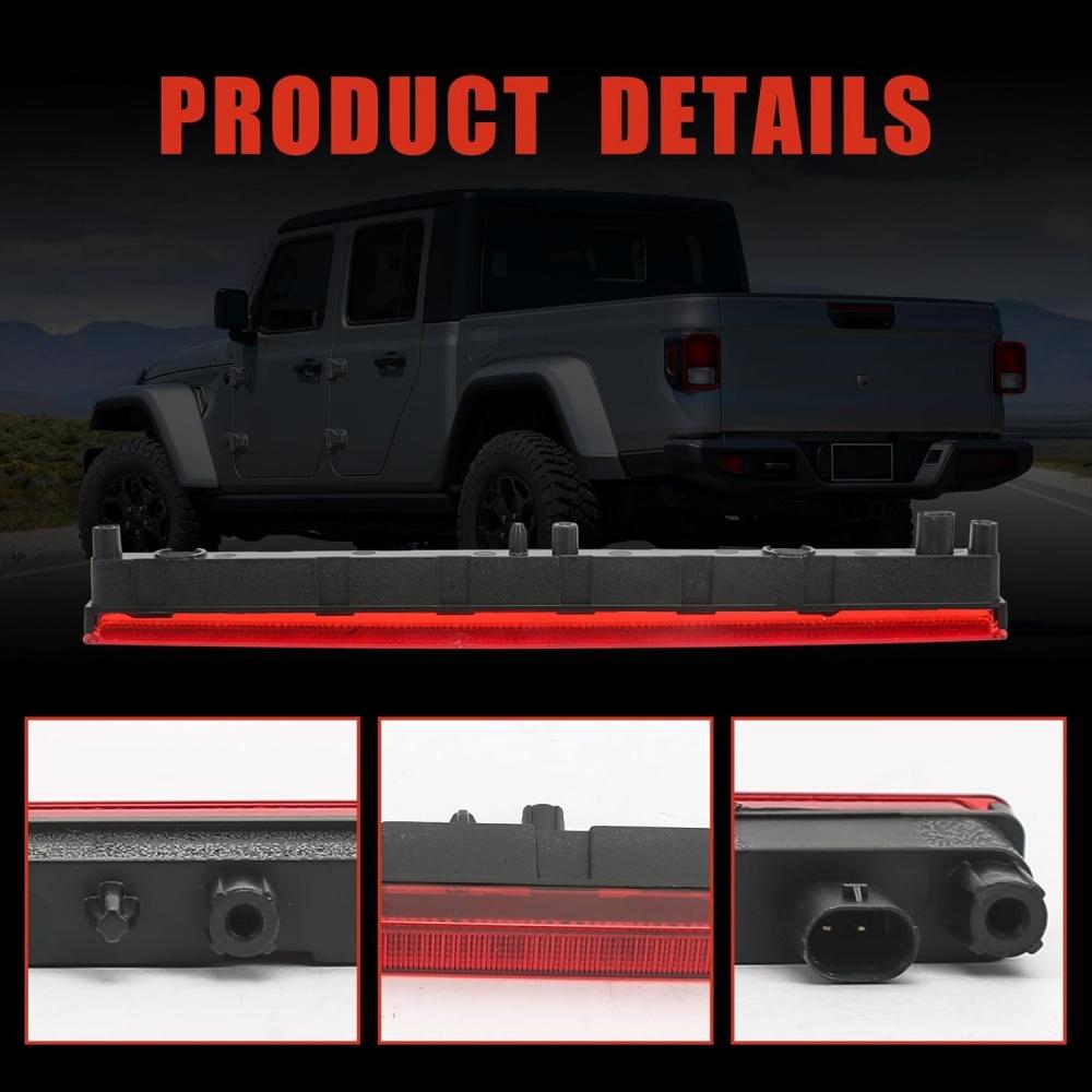 Center High Mount Lamp Third Brake Light Assembly For Jeep Gladiator 2020 - 2025