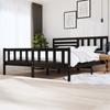 VidaXL Bed Frames Black Solid Wood 200x200 Cm 3101177
