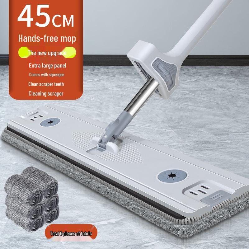Foldable Flat Wet/Dry Mop with Bucket - Hands-Free, Free Shipping