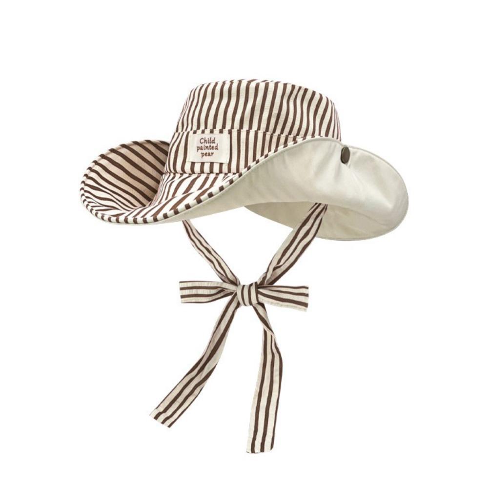 

Striped Fishermen Cap Foldable Sunshade Hat Fashion Panama Hat кавовий